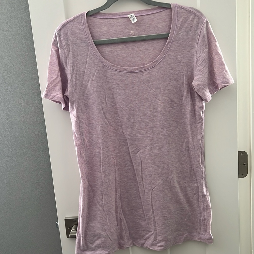 Lululemon light purple athletic shirt. Size 8.